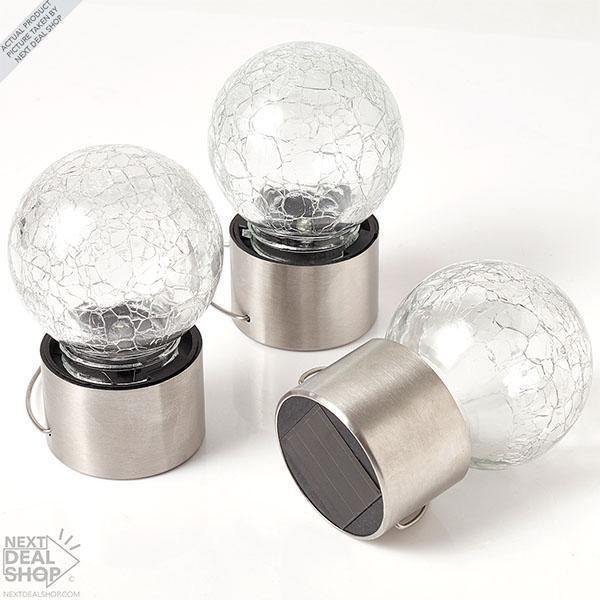 3 Peças de Conjunto de Lâmpadas com Vidro trincado movido a Energia Solar - HubyShop