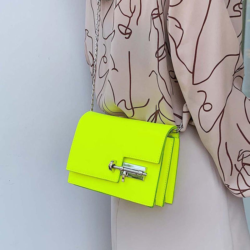 Penny Lane - Bolsa Couro Neon Pequena Tiracolo - HubyShop