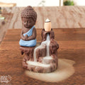 Incensário de Fluxo Reverso com Monge Meditando - HubyShop