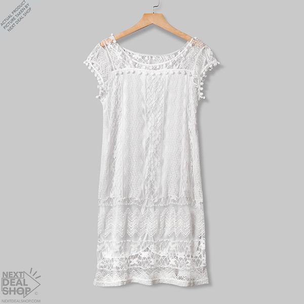 Vestido Curto Renda Boho - HubyShop