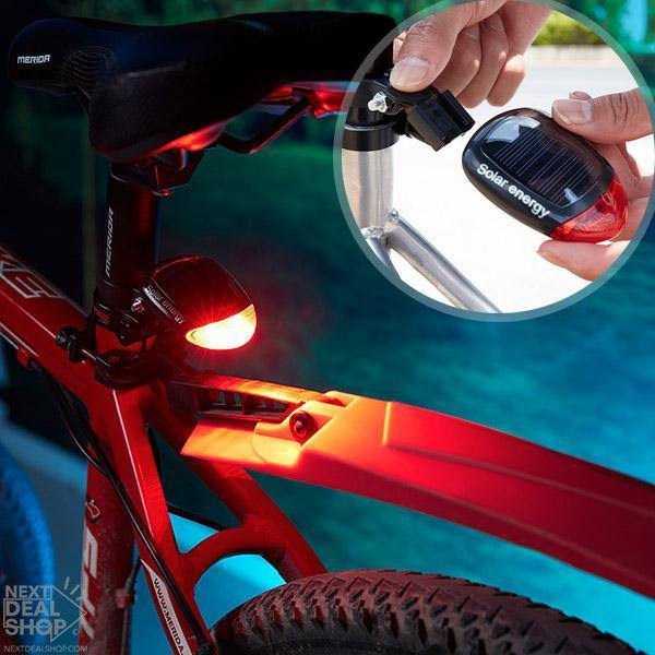 Luz Traseira Para Bicicleta Movida á Energia Solar - HubyShop